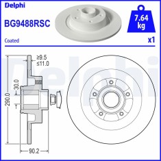 DELPHI BG9488RSC Disc frana