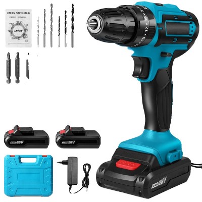 Aparat de gaurit electric 28V, 2 acumulatori, 32Nm, 1350rpm, set de 24 accesorii foto