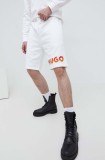 HUGO pantaloni scurți din bumbac culoarea alb 50504826