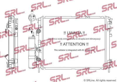 Radiator Renault Clio 12, Thalia/Symbol 08, motor: 1.2, 1.4, 1.6, radiator + condensator cu filtru uscator, 478x388x26+16, SRLine, Aluminiu/ Plastic foto