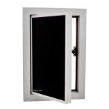 Usa de vizitare cu rama din aluminiu Mat si sticla Negru 300x400