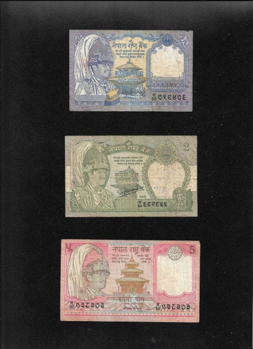 Set Nepal 1 + 2 + 5 rupii rupees