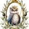 Sticker decorativ, Bufnita, Albastru, 72 cm, 1295STK-2