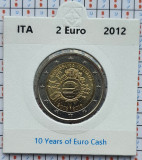 Italia 2 euro 2012 UNC - 10 Years Euro - km 350 - cartonas personalizat D35701, Europa