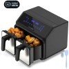 Friteuza cu Aer Cald Universal Blue 6008DB, 10L, 2400W, 5L Cos, Digitala, Negru