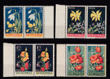 ROMANIA 1956 LP 418 FLORI PERECHE SERII MNH