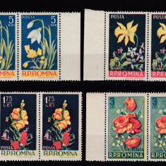 ROMANIA 1956 LP 418 FLORI PERECHE SERII MNH