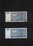 Set 2 x 10000000 dinari Knin-Banja Luka 1993