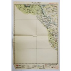HARTA ZONEI FLAMANDA , LITOGRAFIE DE M.D. MOLDOVEANU , 1936, POLICROMA