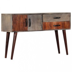 vidaXL Masă consolă, gri, 120x35x75 cm, lemn masiv de mango nefinisat 282742
