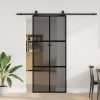 VidaXL Ușă glisantă cu set feronerie neagră 90x205cm sticlă securizată 3375967