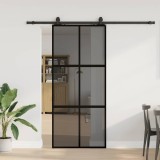 vidaXL Ușă glisantă cu set feronerie neagră 90x205cm sticlă securizată