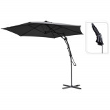 ProGarden Umbrelă de soare suspendată, gri &icirc;nchis, 300 cm