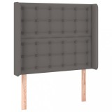 Cumpara ieftin Tablie de pat cu aripioare, gri , 83x16x118/128 cm, piele eco