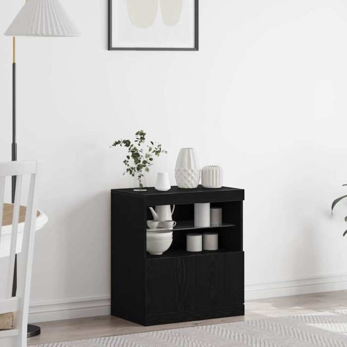 vidaXL Bufet Negru 60 x 37 x 67 cm Lemn compozit 863029