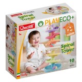 Set de joaca cu bile, Quercetti, Spiral Tower, Play Eco, 10 piese