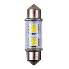 Bec Led - 2SMD 12V sofit T11x36mm soclu SV8,5-8 2buc - Alb foto