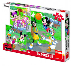 Puzzle 3 in 1 - Mickey si Minnie sportivii (55 piese) foto