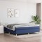vidaXL Cadru de pat box spring, albastru, 200x200 cm, textil