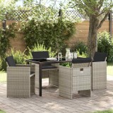 VidaXL Set de masă pentru grădină 5 pcs Gri deschis poliratan