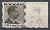 ROMANIA 1935 LP 112 REGELE CAROL II UZUALE 25 BANI NEGRU OLIV ABKLATSCH STARE MNH