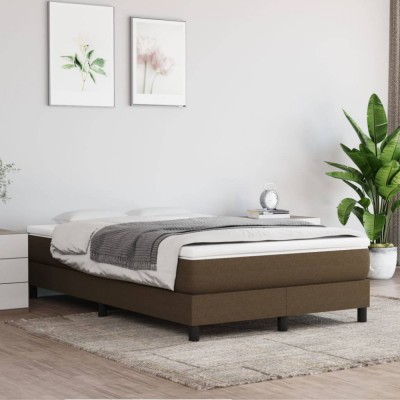vidaXL Cadru de pat fără saltea, maro &amp;icirc;nchis, 120x200 cm, textil 3120503 foto