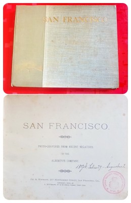 G450-I-Raritate-Album vechi SAN FRANCISCO USA Foto Gravure 1893 Albertype Company ștampila DOMUS FAMILIARIS NOBILIS SHUSTERIENSIS 1741 foto