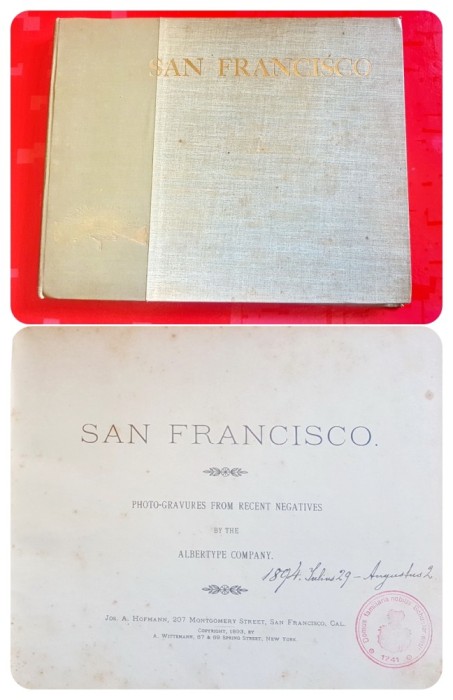 G450-I-Raritate-Album vechi SAN FRANCISCO USA Foto Gravure 1893 Albertype Company ștampila DOMUS FAMILIARIS NOBILIS SHUSTERIENSIS 1741