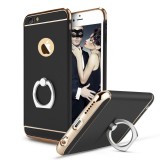 Husa iPhone 6/6S 3in1 Ultrasubtire Neagra cu Ring Protectie Carcasa Plastic Anti-alunecare