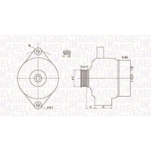 Alternator Opel: Agila (B) (H08); Suzuki: Grand Vitara 1 (Ft), Splash (Ex), Swift 3 (Mz), SX4 (Ey), 1.0, 1.2, 1.3, 1.5, 1.6 VVT, 2.0 4x4, fulie 55mm,