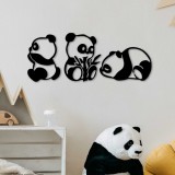 Cumpara ieftin Tablou metalic Pandas Negru 18x26 cm