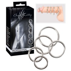 Bad Kitty Proffesional - Set de 5 Inele de Metal pentru Penis
