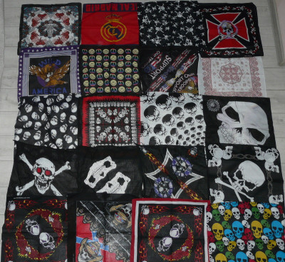 Bandana,batic 54x54cm model floral,craniu,chopper,England,USA,frunze,jamaica foto