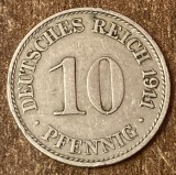 C50 - Moneda foarte veche - Germania - 10 pfennig - 1911 litera A