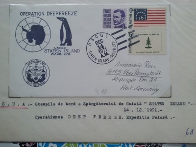 1971-SUA-Sparg. Staten Island-Oper. Deep Freeze-Plic circ. foto