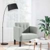 Gossi canapea scaun cu cotiere, gri deschis, 53 cm, catifea