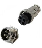 Conector MICROFON MARE 4 Pini set Mama+Tata 20 mm, Oem