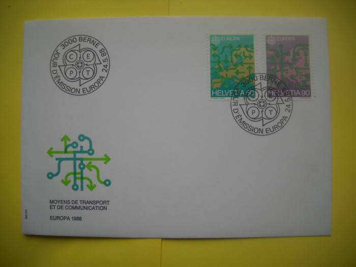 HOPCT PLIC FDC S NR 86 ELVETIA -EUROPA CEPT 1988