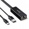Placa Retea UGREEN CR110 (75535), RJ45, USB / USB-C, Negru