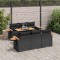 Gossi set canapele gradina perne 7 piese negru, poliratan/lemn acacia