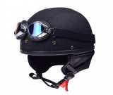 Casca moto Brain Cap cu ochelari, din imitatie piele, marime L, culoare negru ma Cod Produs: MX_NEW AJ0535B