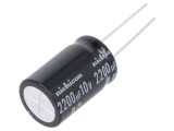 Condensator electrolitic bipolar THT 2200uF 10VDC 10x20mm