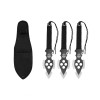 Set trei cutite de aruncare, Full Tang, 22.5 cm, otel inoxidabil, teaca inclusa
