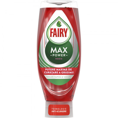 Detergent Lichid Pentru Vase, Fairy, Max Power, Rodie, 650ml foto