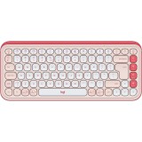 Tastatura Logitech Pop Icon, Wireless, Bluetooth, Rose/Off White