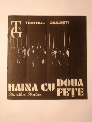 Caiet program Haina cu două fețe, de Stanislav Stratiev (Teatrul Giulești; regia: Alexandru Tocilescu) foto