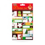 Set autocolante cadou de Craciun - 15,2 x 21,6 cm - 40 buc pachet