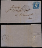 France 1865 Postal History Rare Cover + Content Bernay to Drucourt D.780