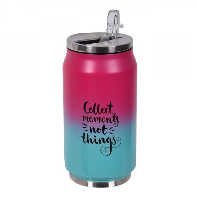 Pahar Termos, Model Degrade, Capac Cu Pai, Capacitate 0,3L, Fucsia Verde Marin foto