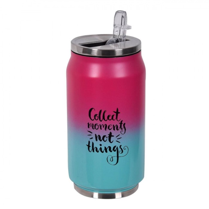 Pahar Termos, Model Degrade, Capac Cu Pai, Capacitate 0,3L, Fucsia Verde Marin